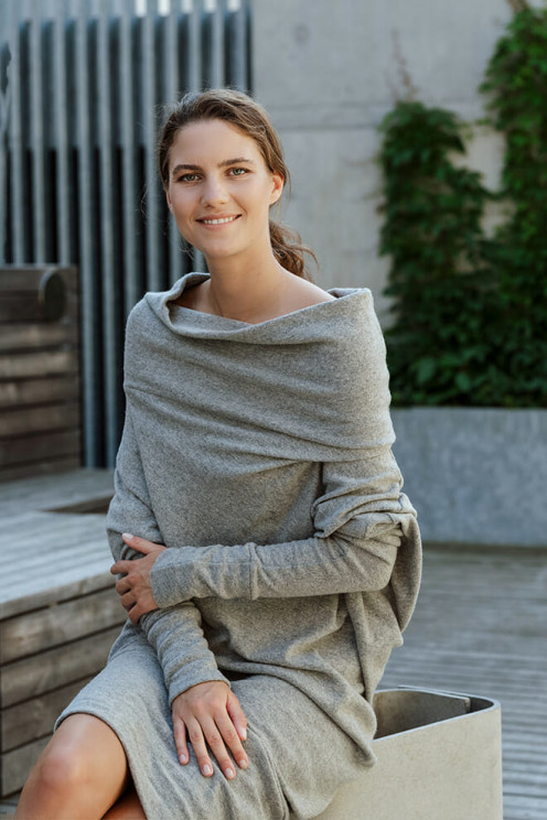 LeMuse grey MUSE wool sweater dress-4