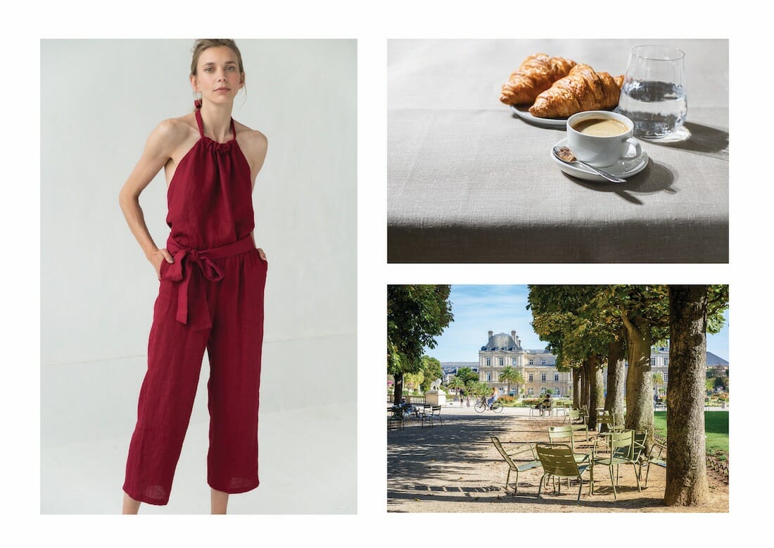 Red linen jumpsuit MAY