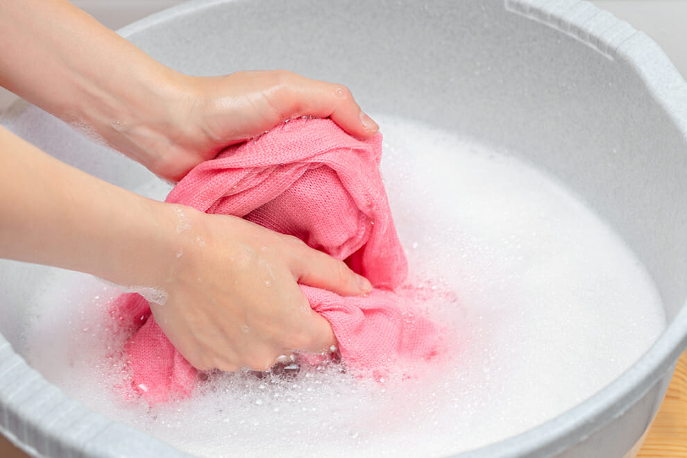 Wash using a special detergent